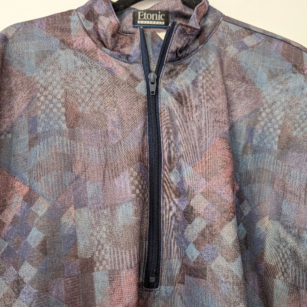 Etonic Wind Stopper geometric Vintage windbreaker size M - Picture 3 of 6
